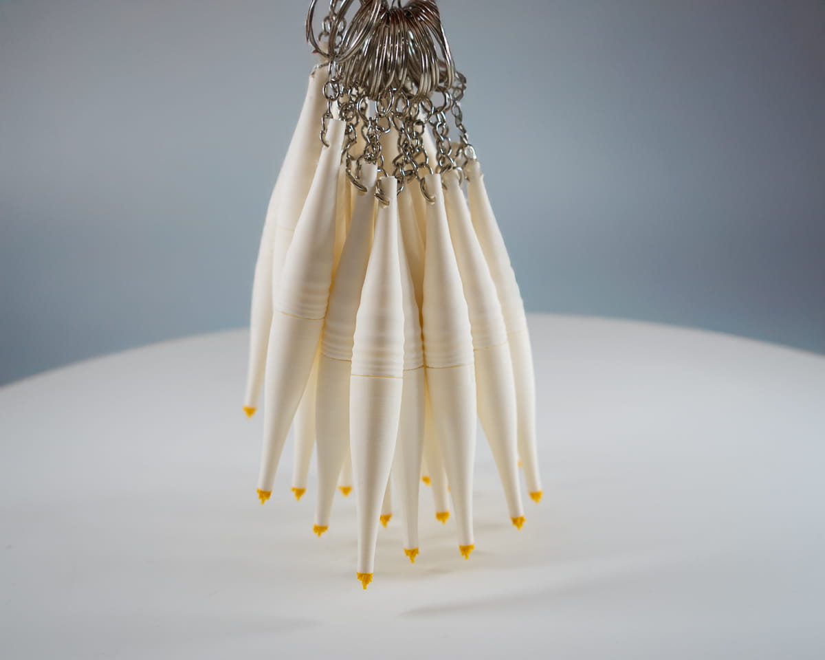 Torches connectées imprimées en 3D pour Revivo, réutilisables en porte-clés