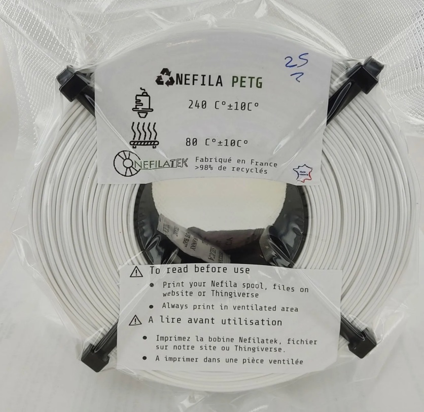 Filament Nefilatek rPETG Pure White 1.75mm - 1000g