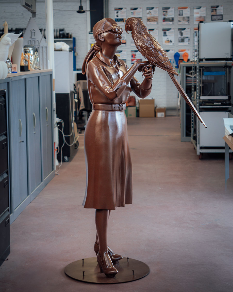 Statue hommage à Françoise Delord imprimée en 3D pour le ZooParc de Beauval