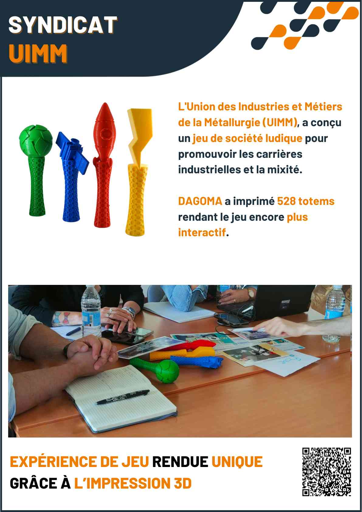 Cas client DAGOMA — Syndicat · UIMM, impression 3D sur-mesure