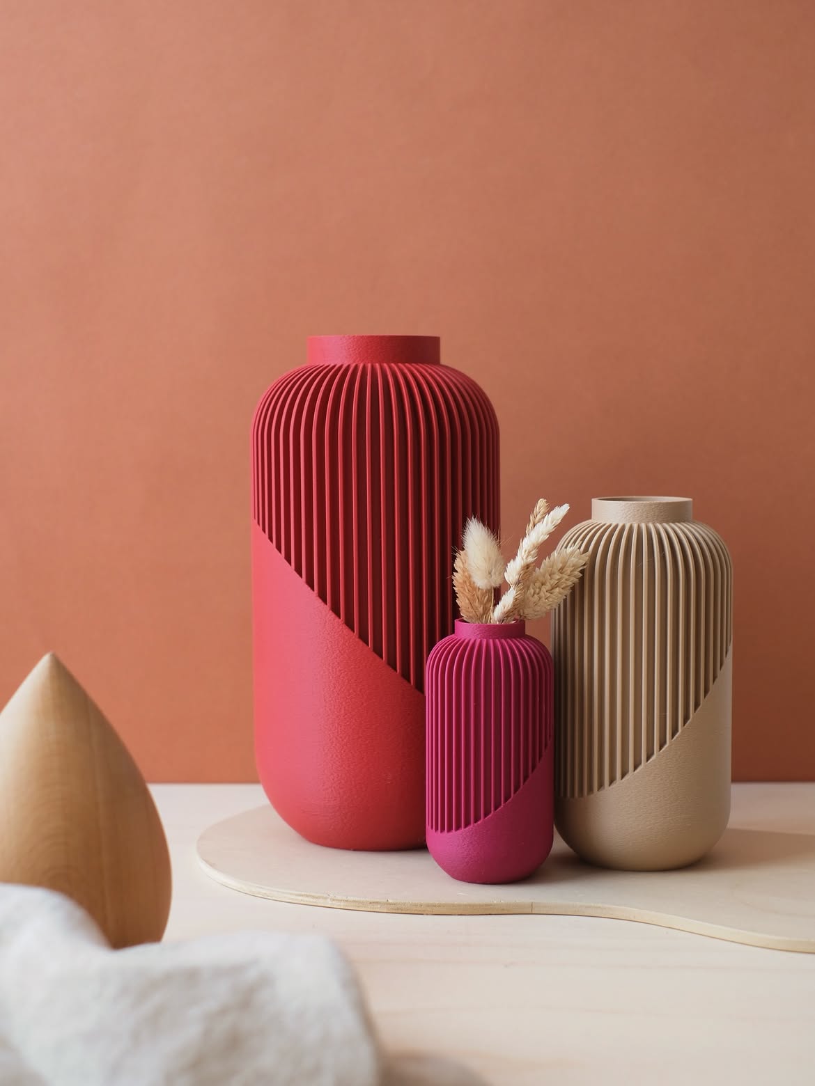 Vases design imprimés en 3D pour la marque Jame Design