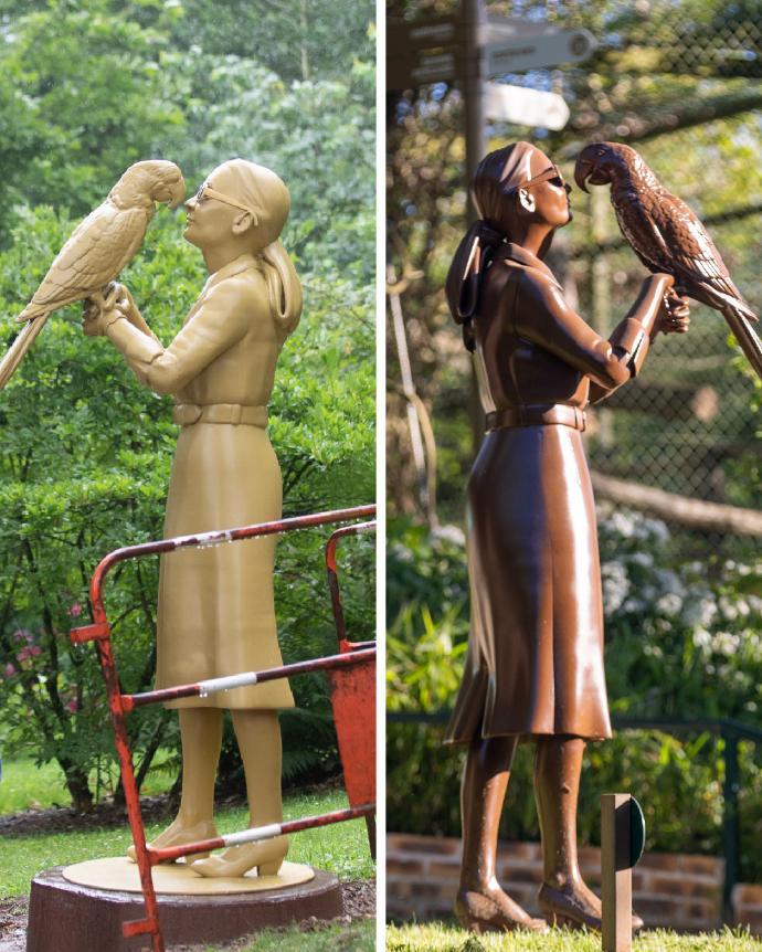 Comparaison V1 et V2 de la statue de Françoise Delord imprimée en 3D