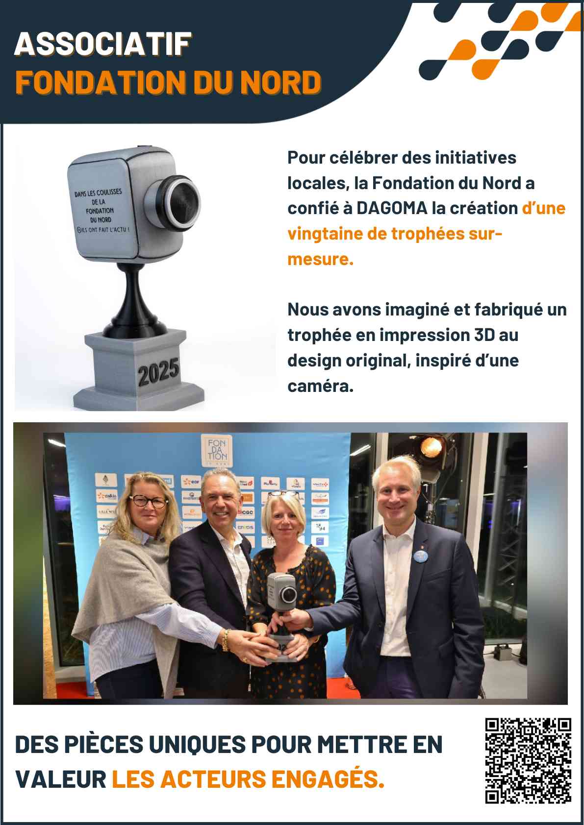 Cas client DAGOMA — Associatif · Fondation du Nord, impression 3D sur-mesure