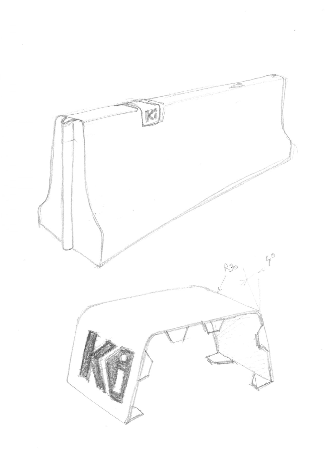 Croquis de la pièce de marquage Kiloutou