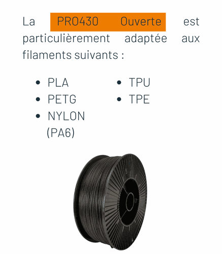 Filaments-PRO430-Ouverte