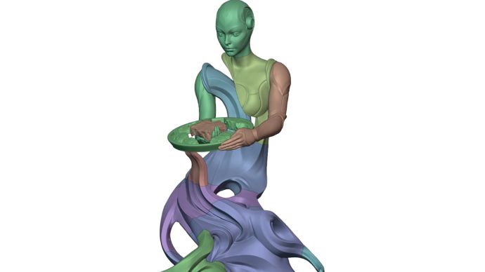 Modélisation 3D - Sculpture mi-homme, mi organique 