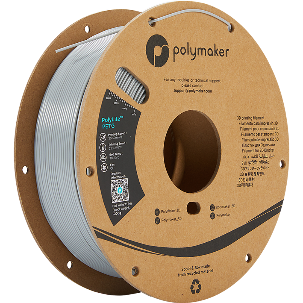 Filament PolyLite PETG 1,75mm - Gris