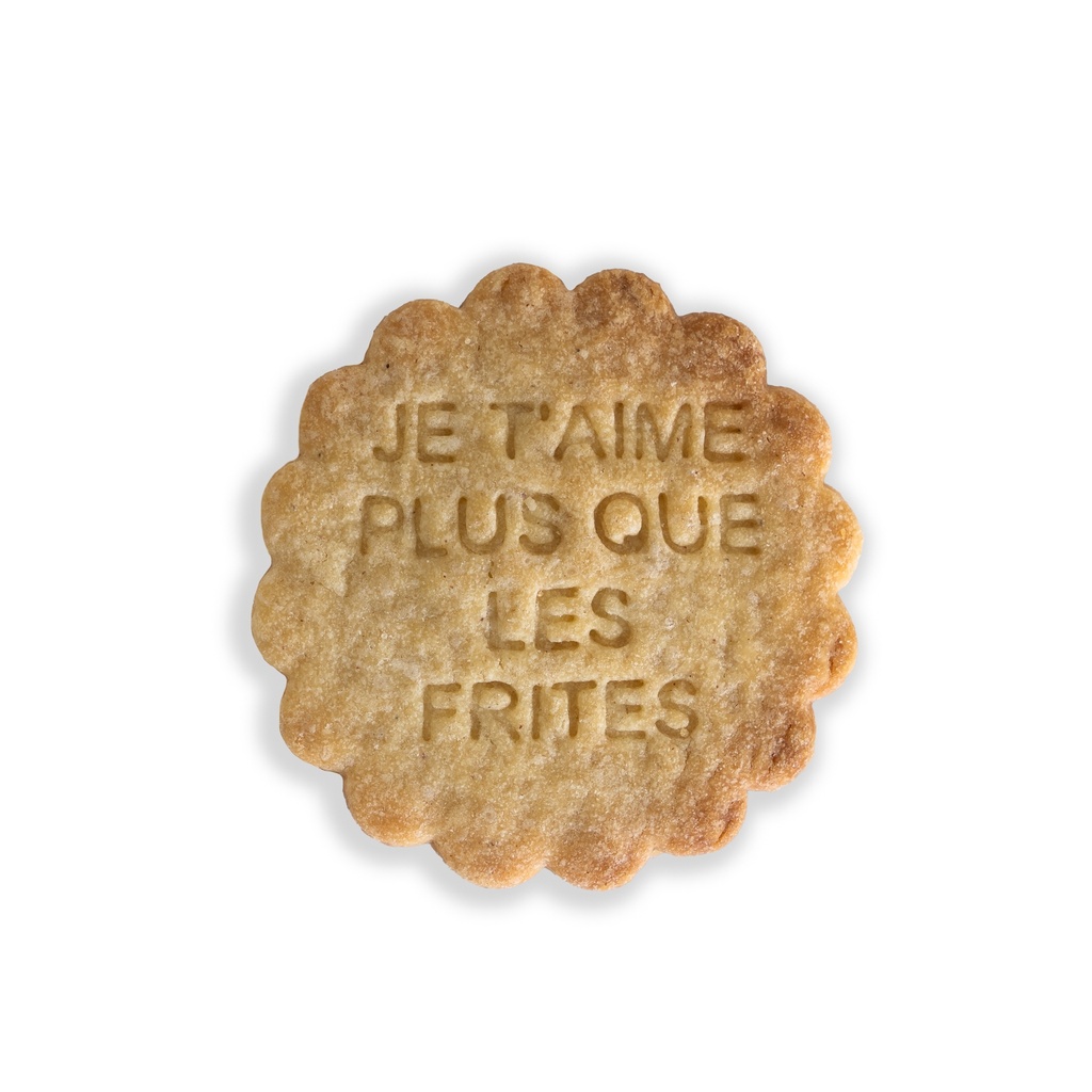 tanyer Faux Biscuit "JE T'AIME + QUE LES FRITES"