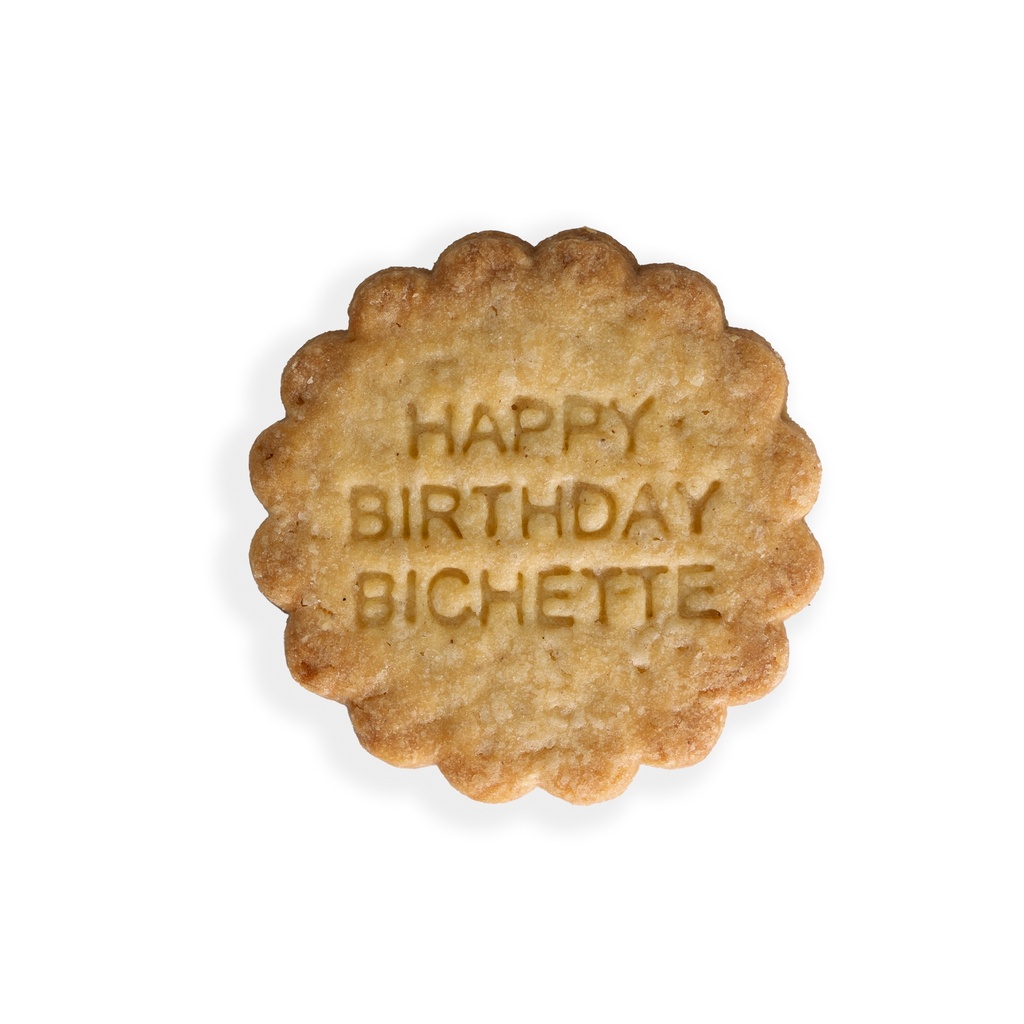 tanyer Faux Biscuit "HAPPY BIRTHDAY BICHETTE"