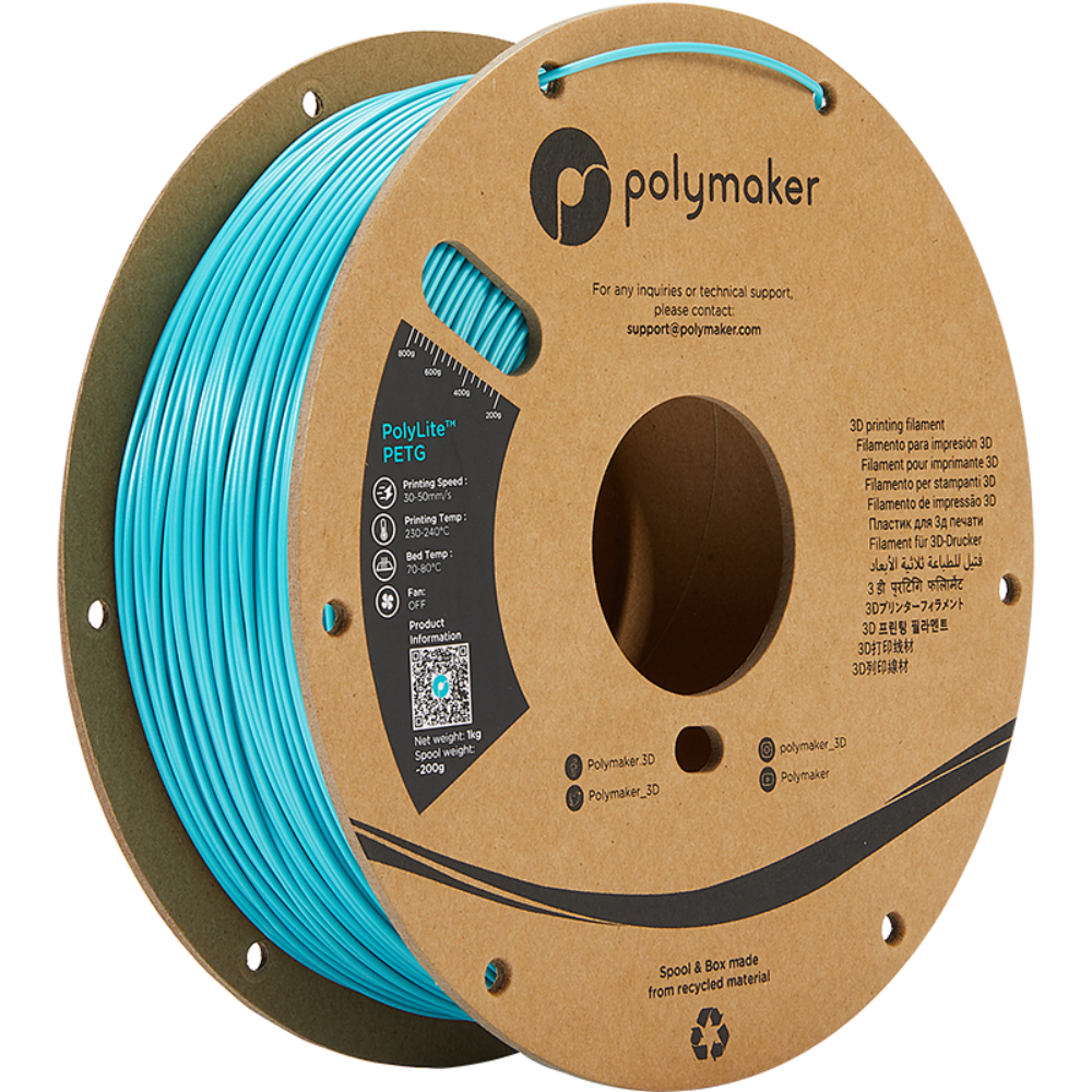 Filament PolyLite PETG 1,75mm - Bleu Turquoise